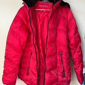 Nautica  Vibrant Red Puffer Coat